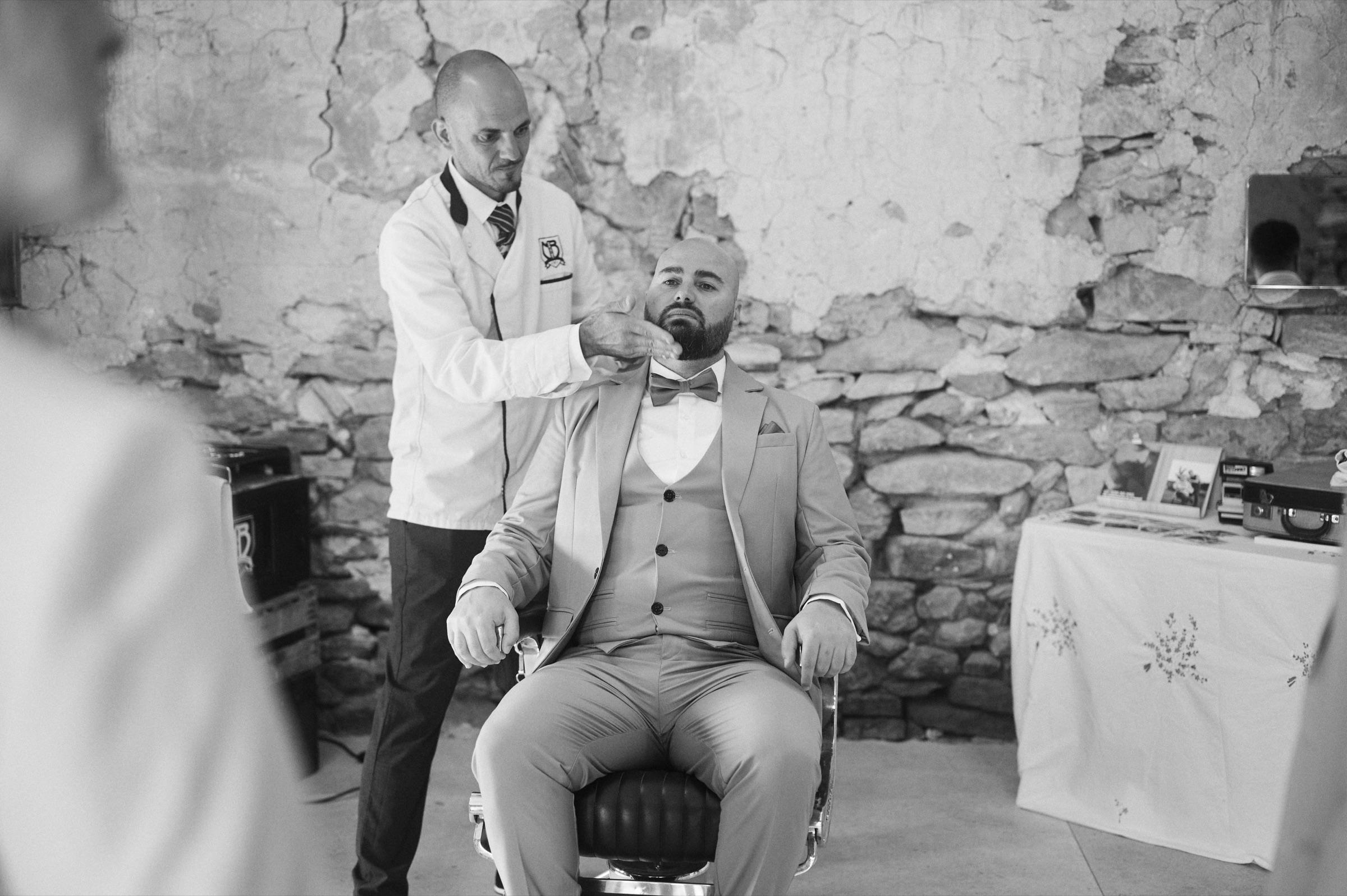 Service barbier dans un lieu de prestige